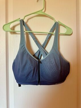 Victoria's Secret Gradient Blue Front-Zip Sports Bra